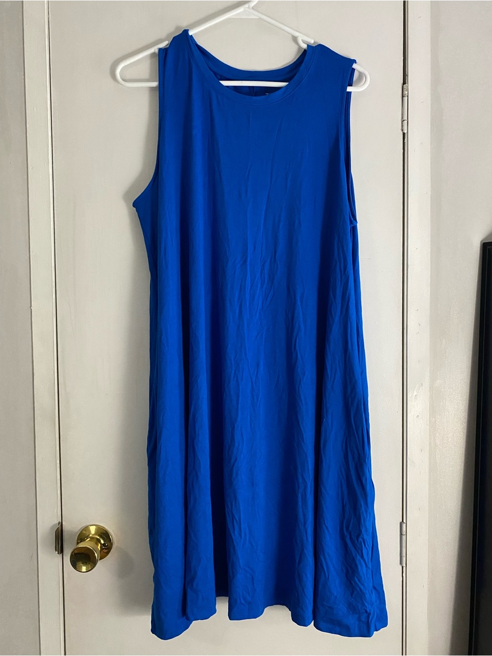 Sleeveless Royal Blue Swing Dress - Women